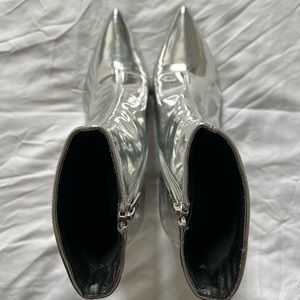 Metallic booties. Never wore them. Didn’t have a good outfit to go with them.